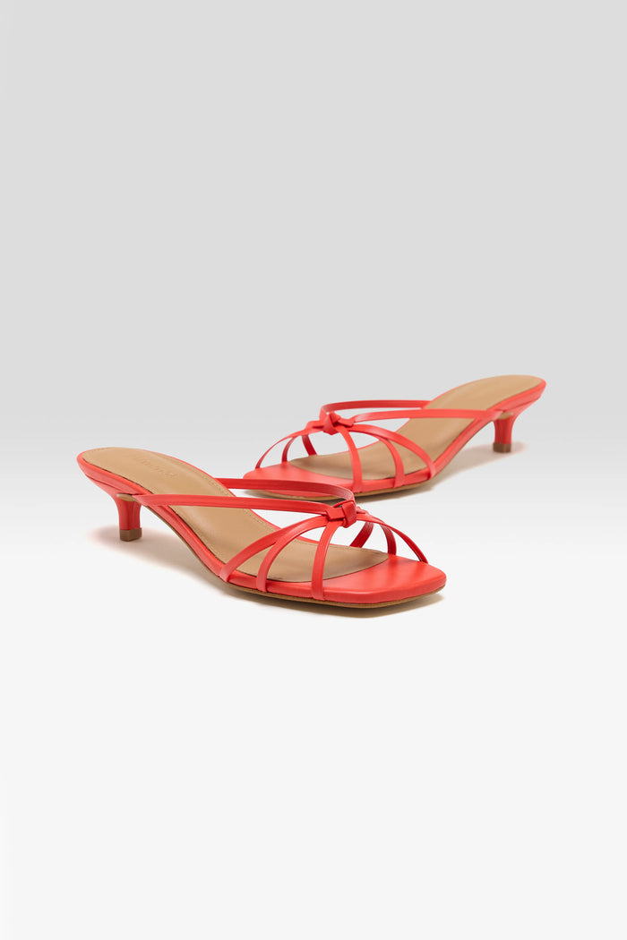 Flattered Flattered Eunisa Kitten Heel Poppy Red Sandals