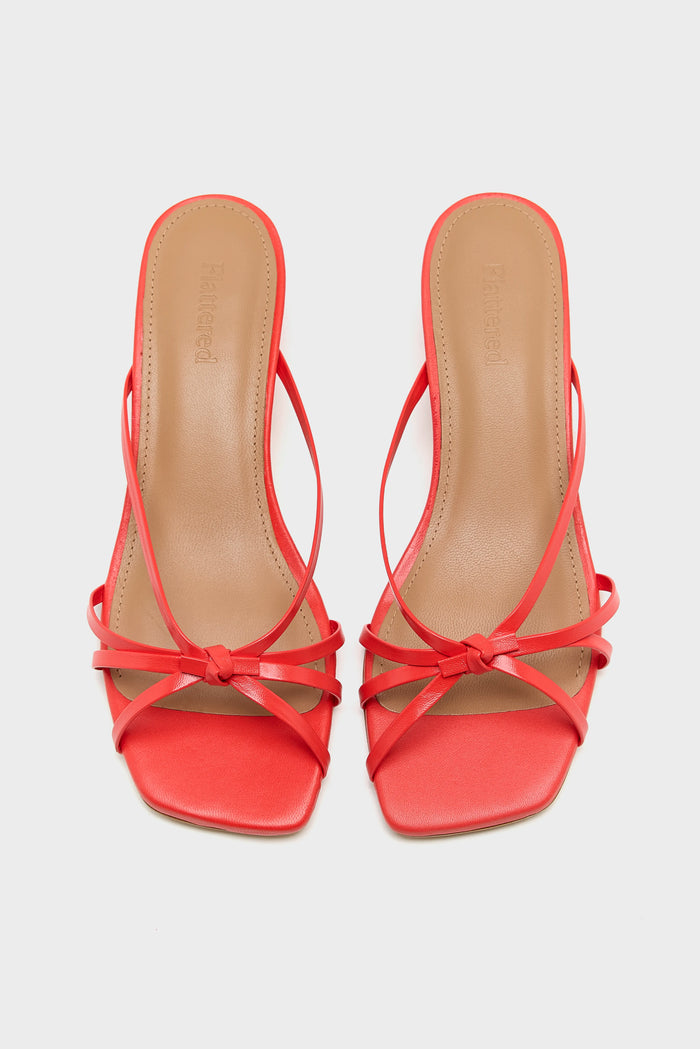 Flattered Flattered Eunisa Kitten Heel Poppy Red Sandals