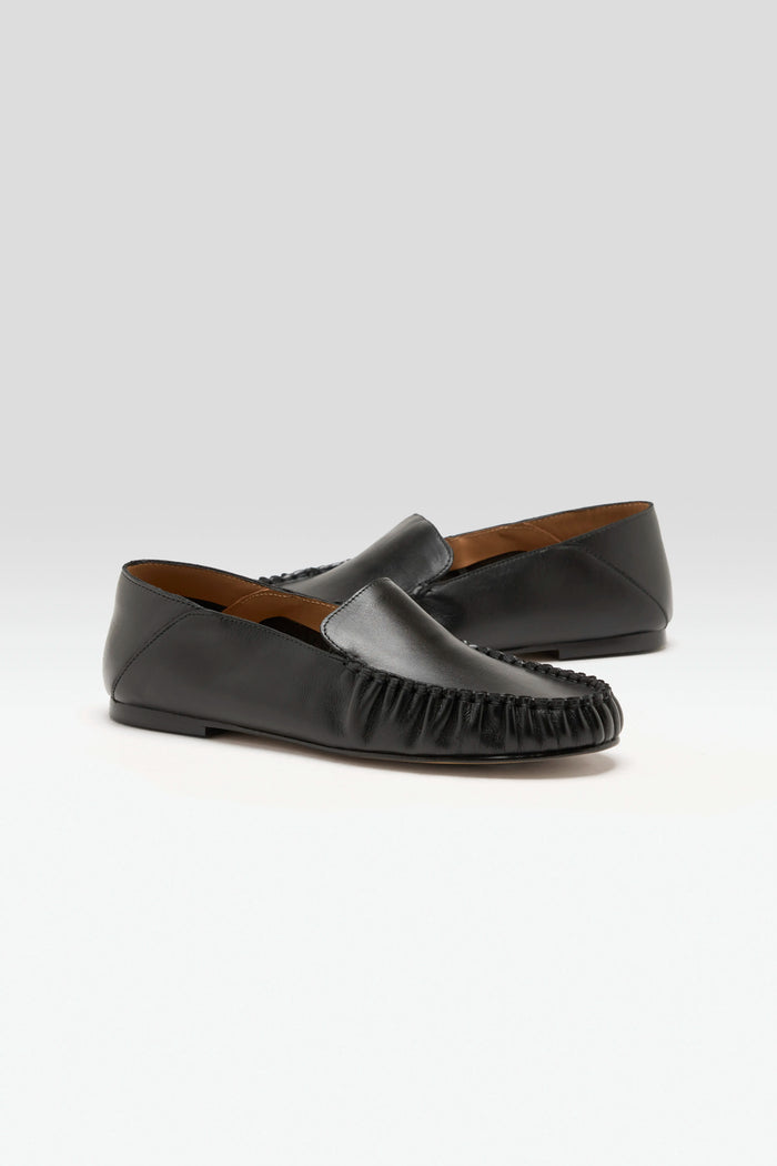 Flattered Flattée Mocassins Bon Bon En Cuir Noir