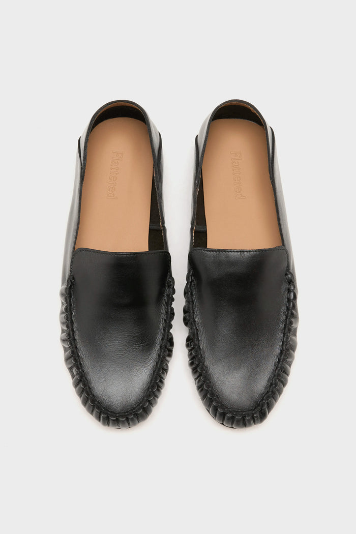 Flattered Flattée Mocassins Bon Bon En Cuir Noir