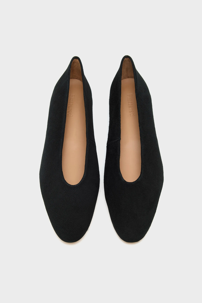 Flattered Flattered Belinda Black Suede Ballerina