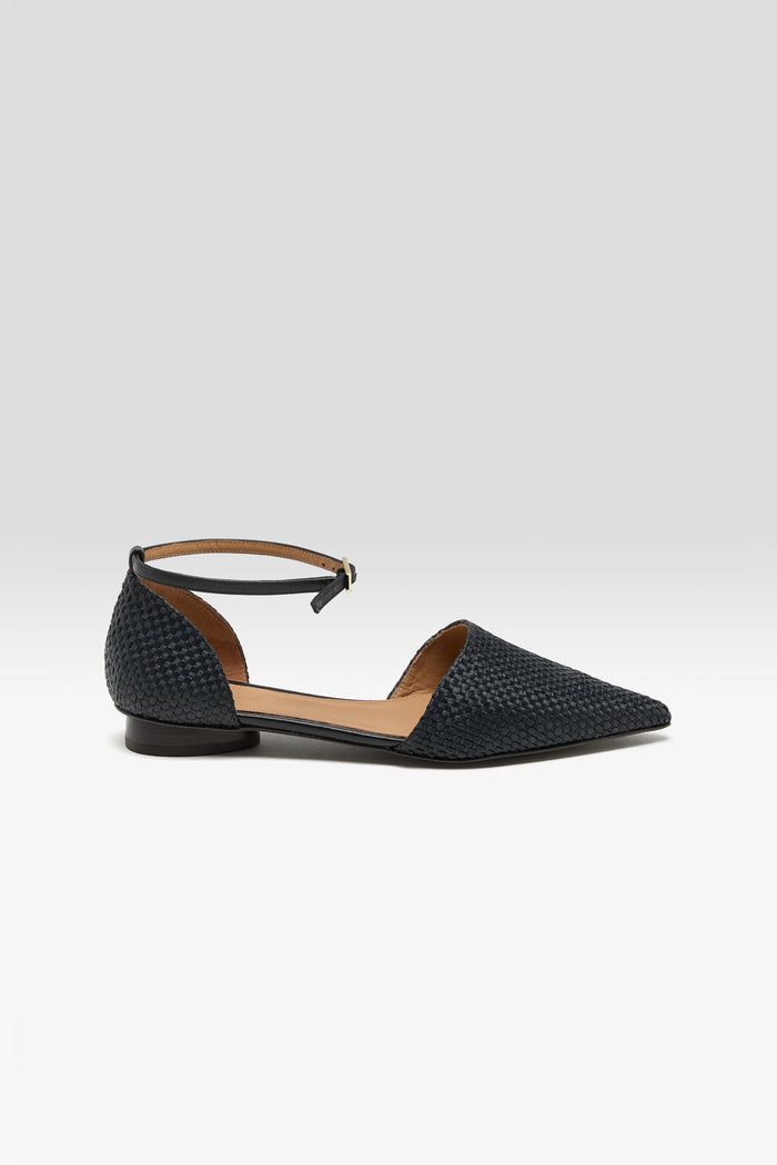 Flattered Flattered Frankie Small Weave Black Sandals