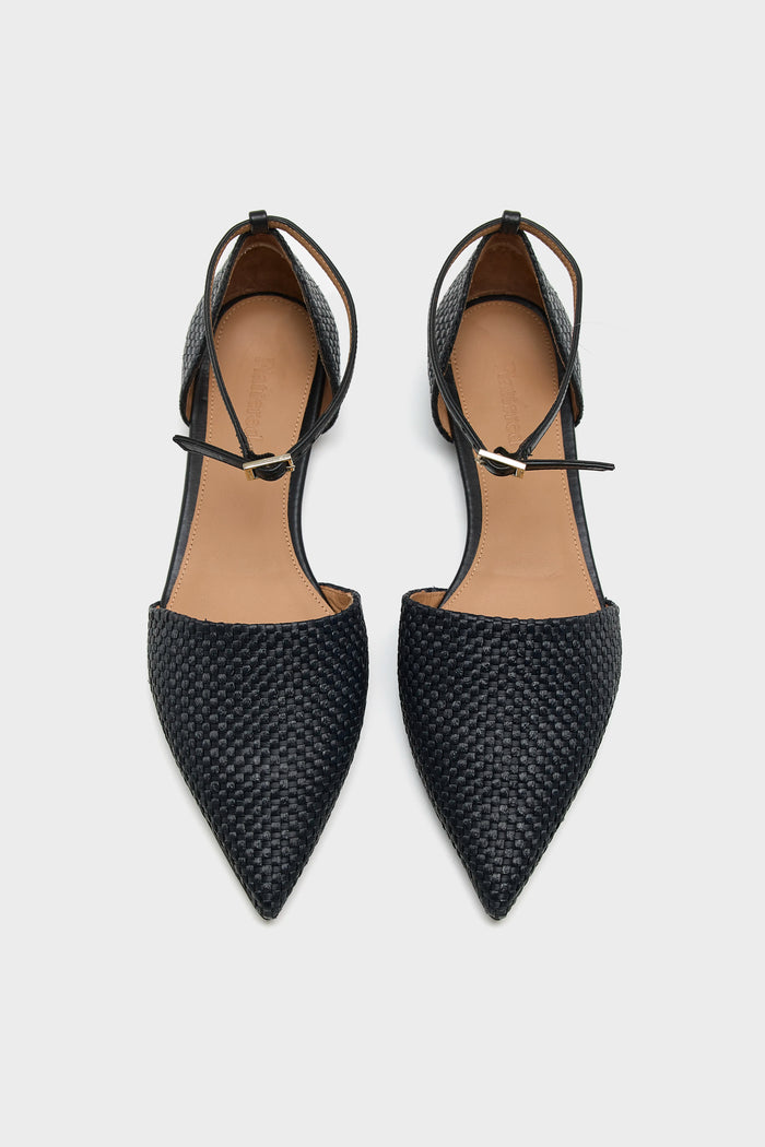 Flattered Flattered Frankie Small Weave Black Sandals