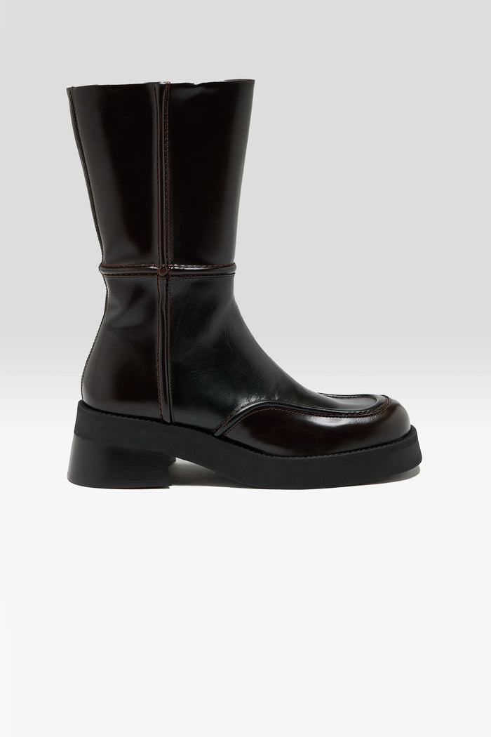 Miista Miista Bottes Inne Marron En Cuir