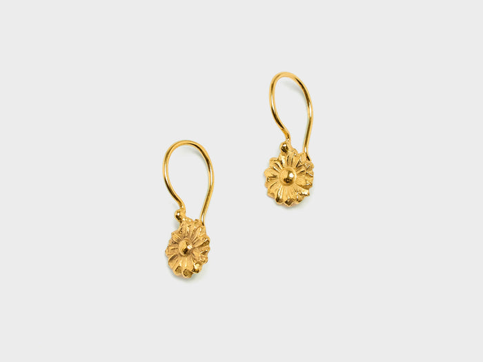 Sylvie gilbert GilbertGilbert Flower Gold Pendant Earrings