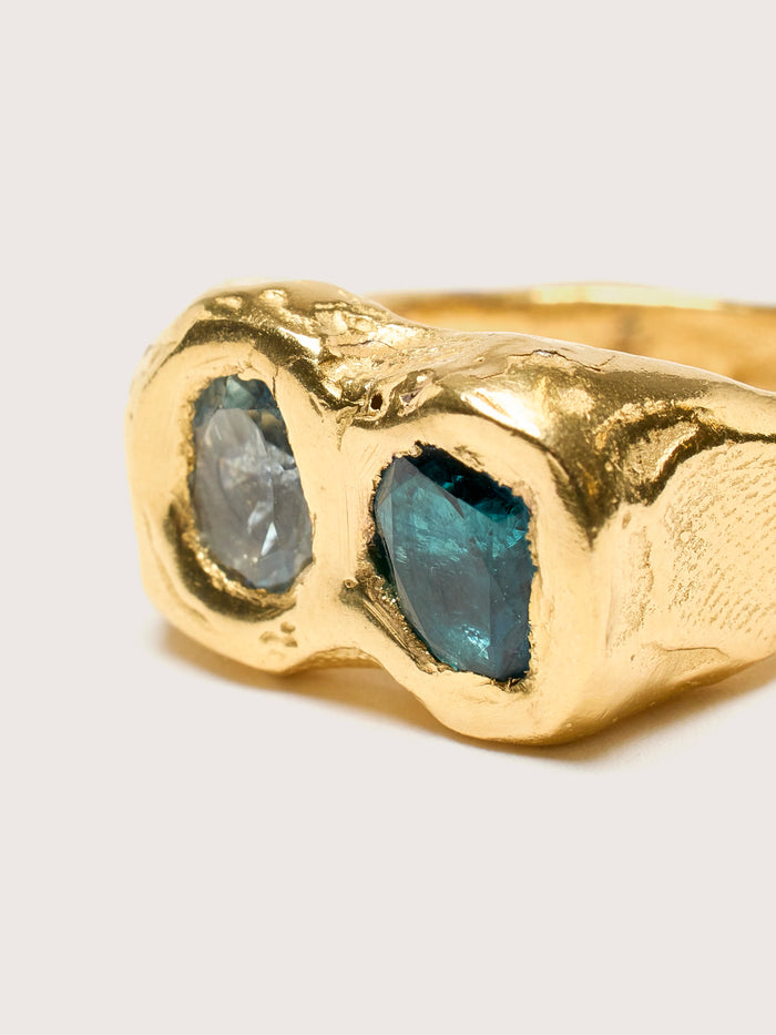Simuero Simuero Bague En Or Buzo Avec Topaze Bleue
