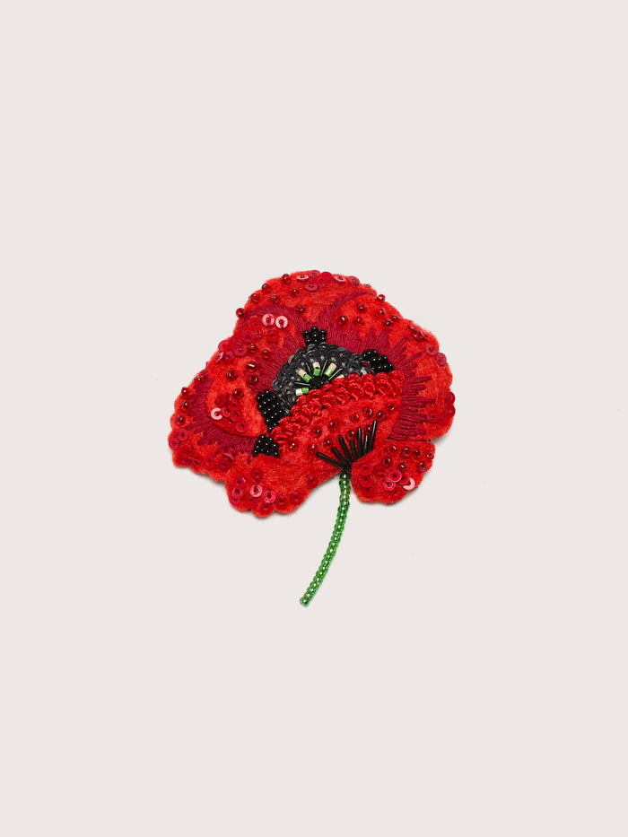Trovelore Trovelore Broche Coquelicot Rouge