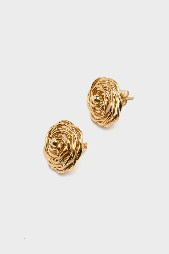 Yay Yay Large Rosa Chip Gold Earrings