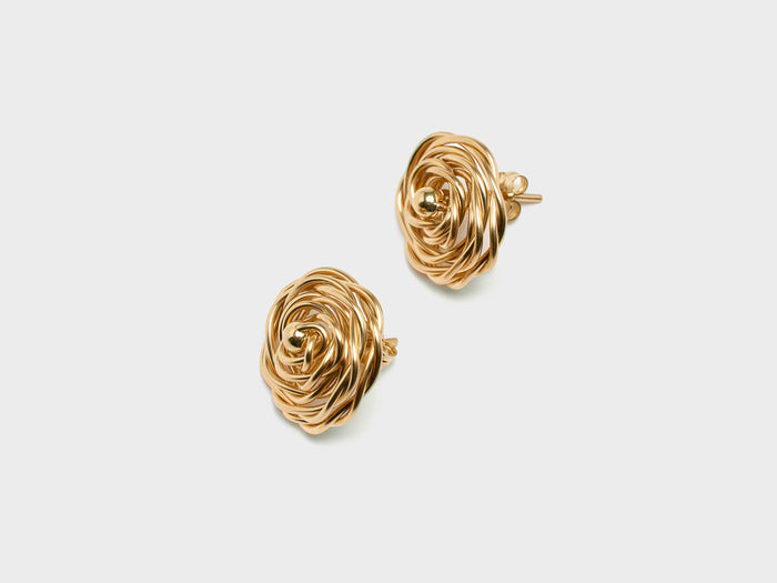 Yay Yay Large Rosa Chip Gold Earrings