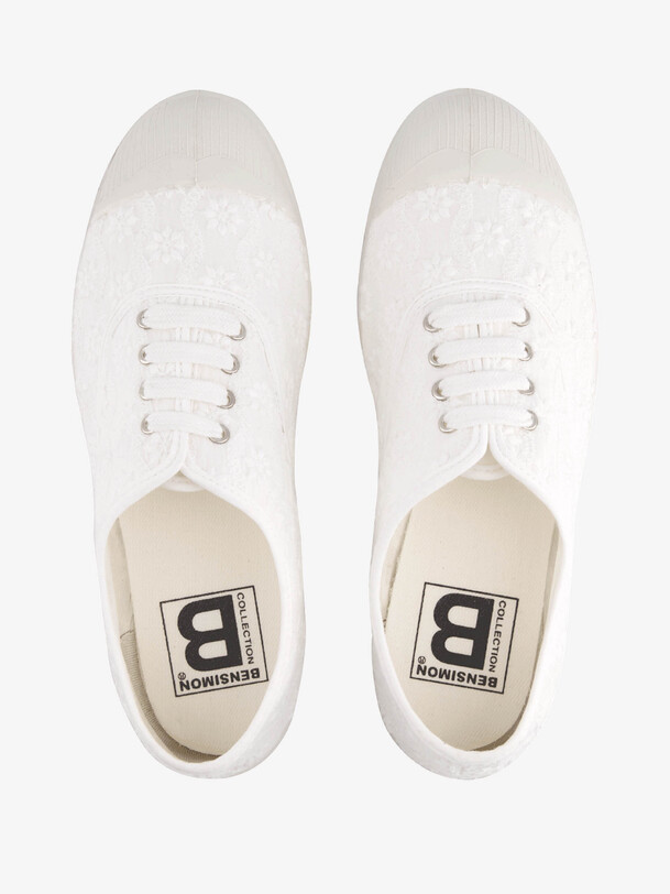 Bensimon TENNIS BRODERIE ANGLAISE Ecru BENSIMON