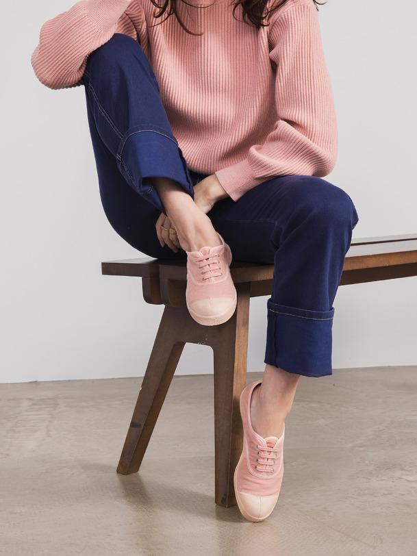 bensimon TENNIS LACET LIN COLORSOLE Pink BENSIMON