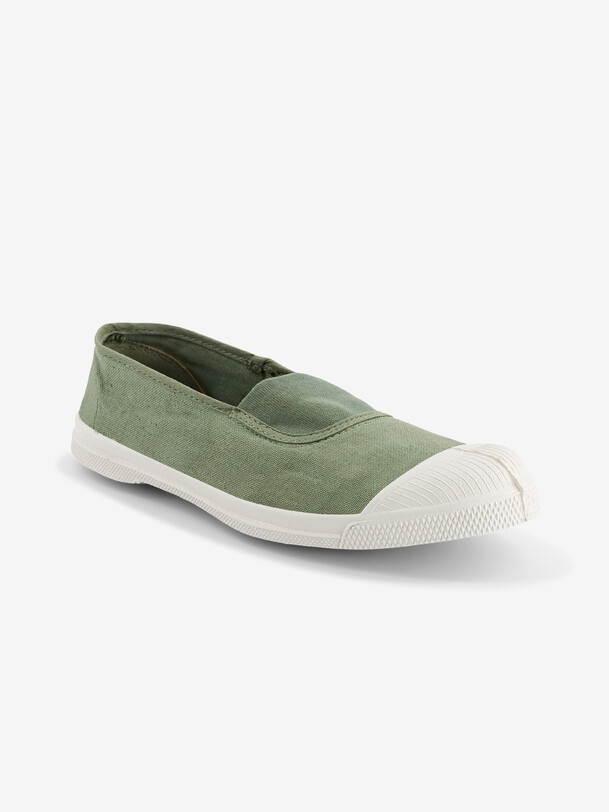 Bensimon TENNIS ELASTIQUE FEMME Tennis Femme à élastique En Coton Sauge BENSIMON