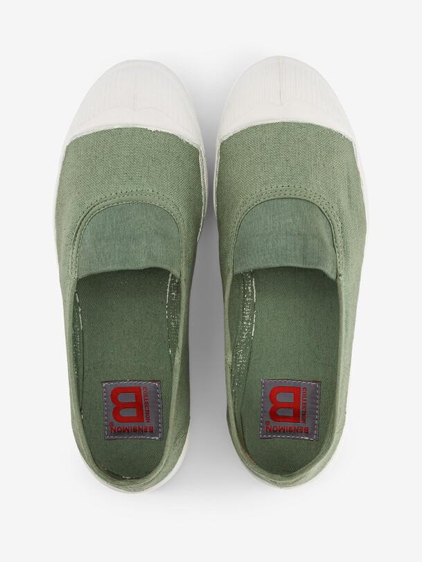 Bensimon TENNIS ELASTIQUE FEMME Tennis Femme à élastique En Coton Sauge BENSIMON