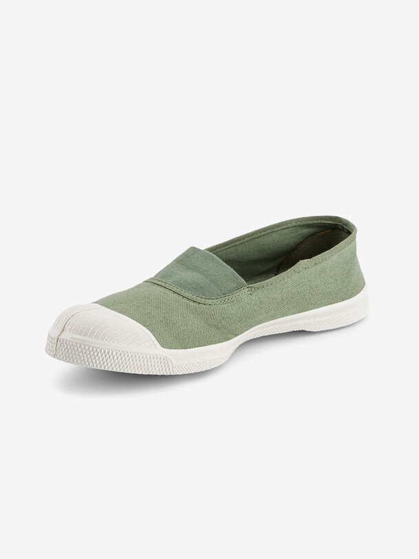 Bensimon TENNIS ELASTIQUE FEMME Tennis Femme à élastique En Coton Sauge BENSIMON