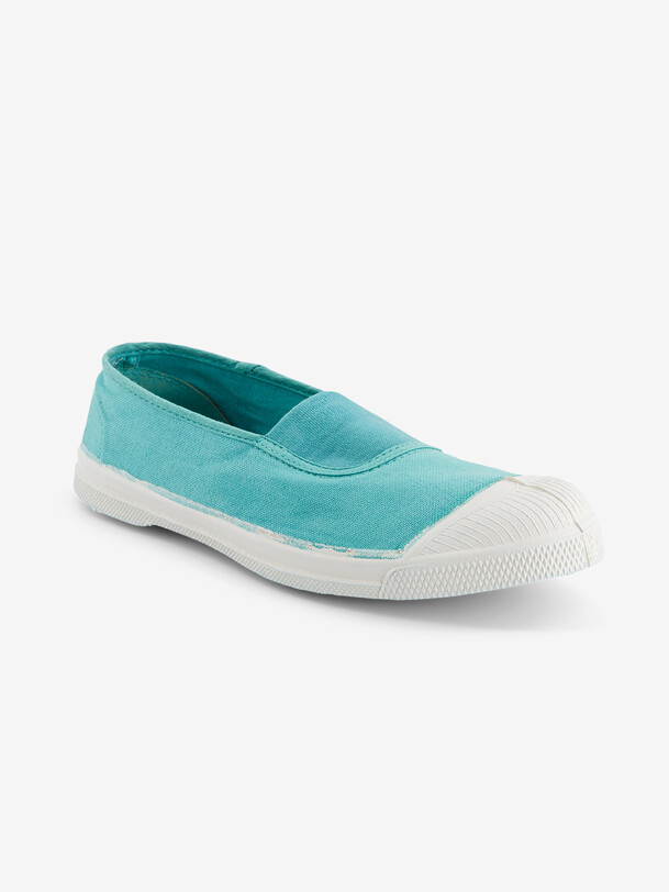 Bensimon TENNIS ELASTIQUE FEMME Tennis Femme à élastique En Coton Turquoise BENSIMON
