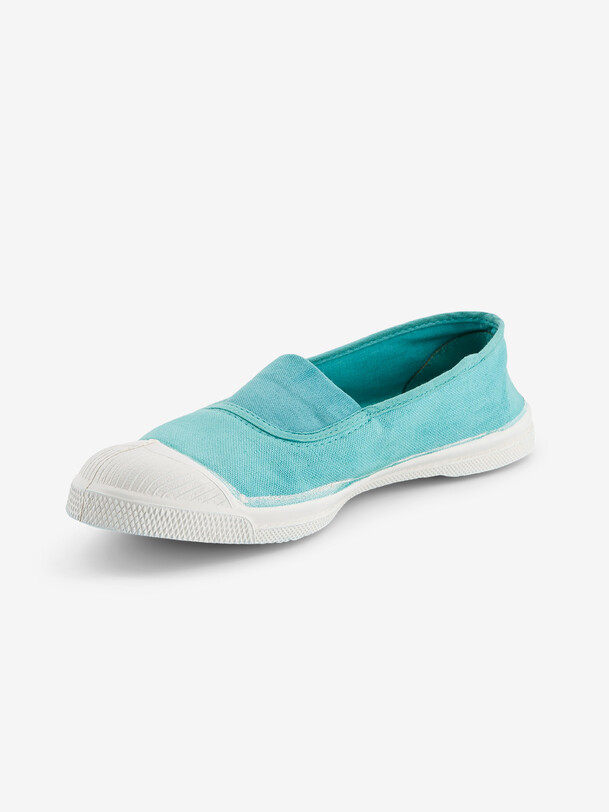Bensimon TENNIS ELASTIQUE FEMME Tennis Femme à élastique En Coton Turquoise BENSIMON