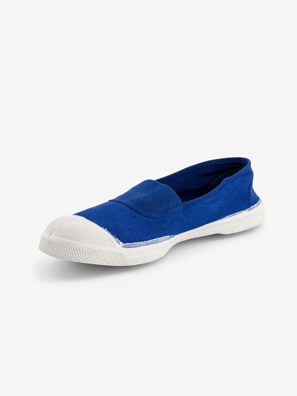 Bensimon TENNIS ELASTIQUE FEMME Tennis Femme à élastique En Coton Bleu Vif BENSIMON