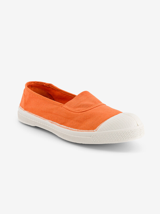 Bensimon TENNIS ELASTIQUE FEMME Tennis Femme à élastique En Coton Abricot BENSIMON