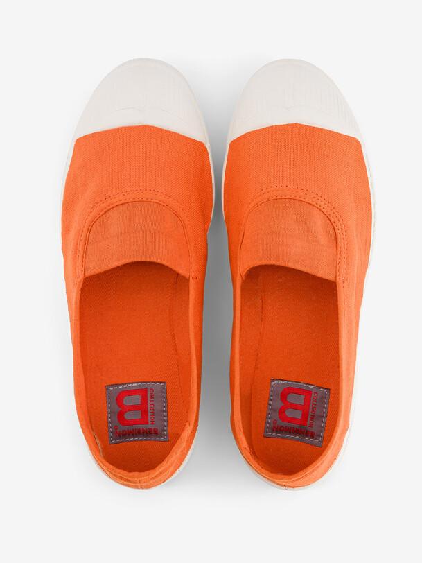 Bensimon TENNIS ELASTIQUE FEMME Tennis Femme à élastique En Coton Abricot BENSIMON