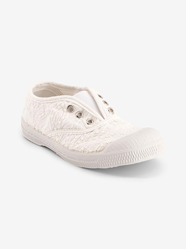 Bensimon TENNIS ELLY ENFANT BRODERIE ANGLAISE Ecru BENSIMON