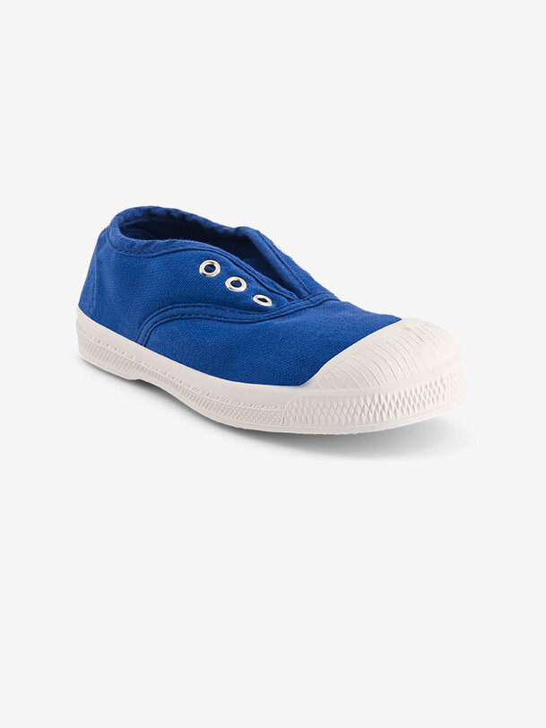 Bensimon TENNIS ELLY ENFANT Tennis Enfant Sans Lacet En Coton Bleu Vif BENSIMON