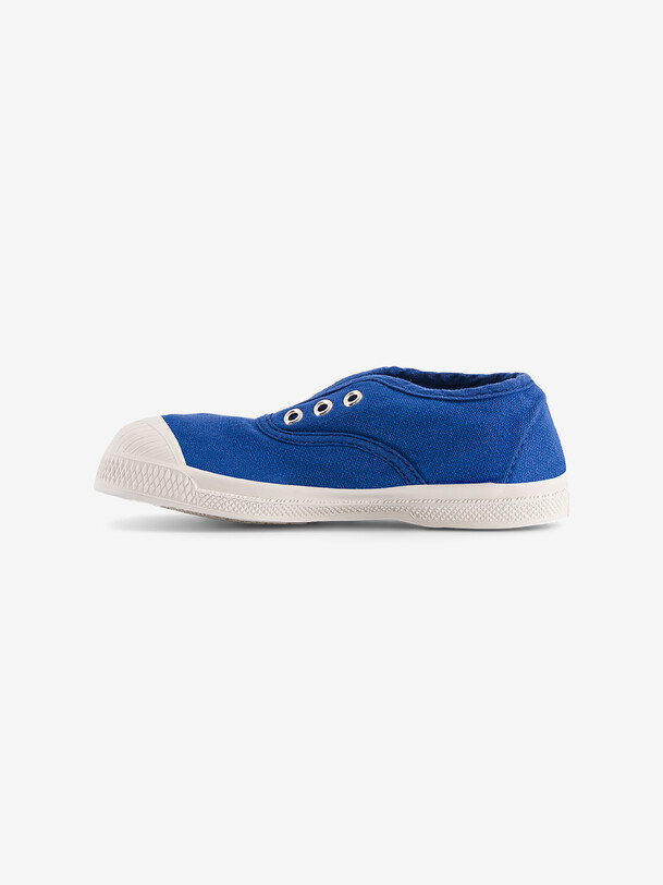 Bensimon TENNIS ELLY ENFANT Tennis Enfant Sans Lacet En Coton Bleu Vif BENSIMON