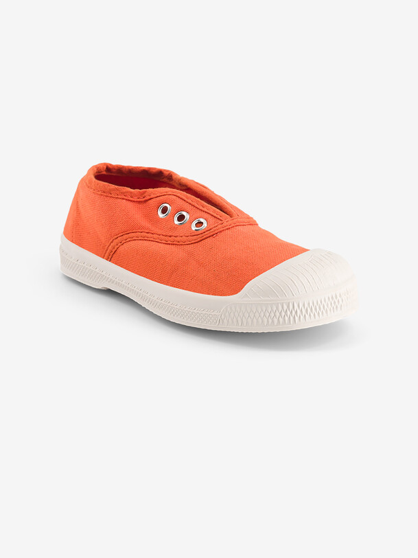 Bensimon TENNIS ELLY ENFANT Tennis Enfant Sans Lacet En Coton Abricot BENSIMON