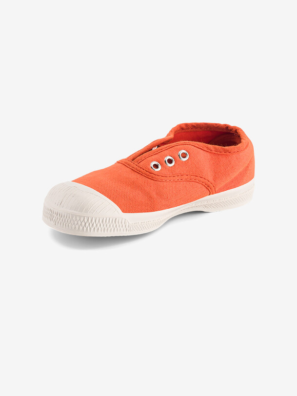 Bensimon TENNIS ELLY ENFANT Tennis Enfant Sans Lacet En Coton Abricot BENSIMON