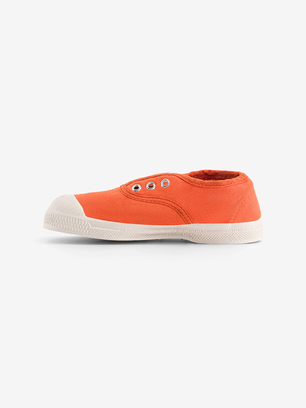 Bensimon TENNIS ELLY ENFANT Tennis Enfant Sans Lacet En Coton Abricot BENSIMON