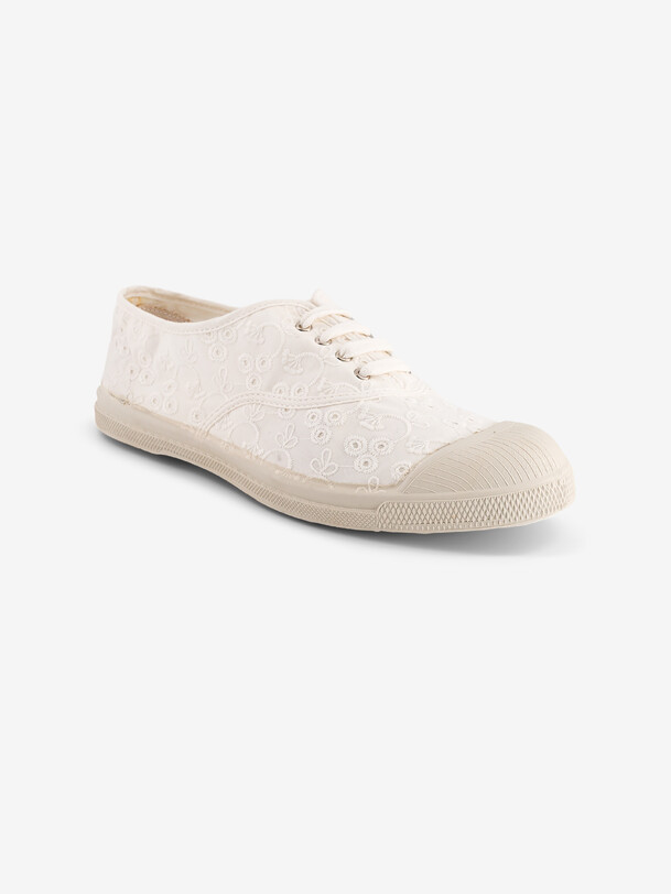 Bensimon TENNIS LACET FEMME BRODERIE Tennis à Broderie Femme Ecru BENSIMON