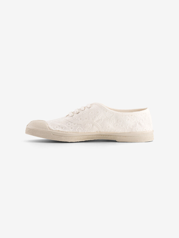 Bensimon TENNIS LACET FEMME BRODERIE Tennis à Broderie Femme Ecru BENSIMON