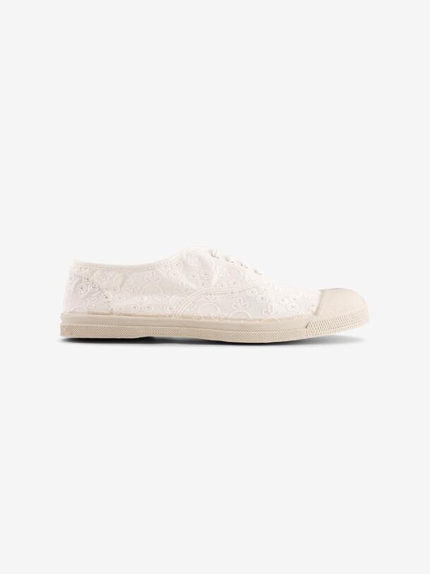 bensimon TENNIS LACET FEMME BRODERIE Tennis à broderie femme Ecru BENSIMON