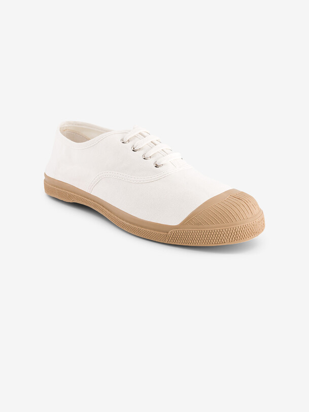 Bensimon TENNIS LACET FEMME COLORSOLE Tennis à Lacet Femme Unicolore Blanc BENSIMON