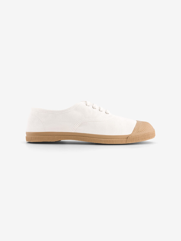 bensimon TENNIS LACET FEMME COLORSOLE Tennis à lacet femme unicolore Blanc BENSIMON
