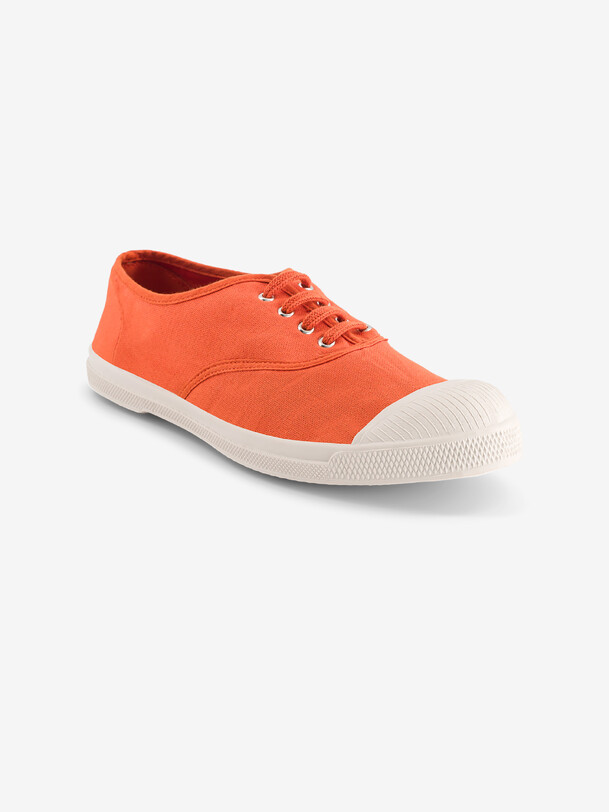 Bensimon TENNIS LACET FEMME Tennis à Lacet Femme En Coton Abricot BENSIMON