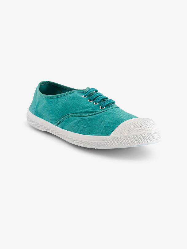 Bensimon TENNIS LACET FEMME Tennis à Lacet Femme En Coton Turquoise BENSIMON