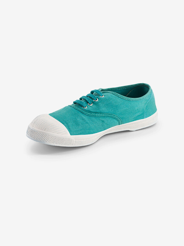 Bensimon TENNIS LACET FEMME Tennis à Lacet Femme En Coton Turquoise BENSIMON