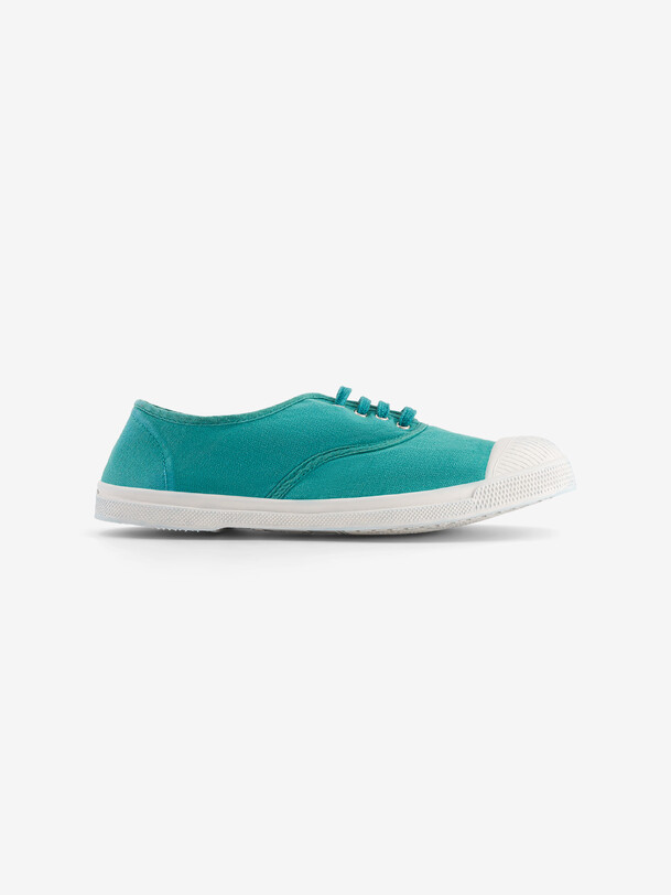 bensimon TENNIS LACET FEMME Tennis à lacet femme en coton Turquoise BENSIMON