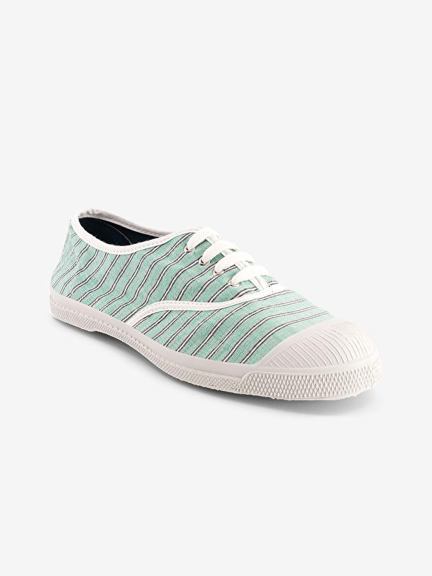 Bensimon TENNIS LACETS FEMME RAYURES Menthe BENSIMON