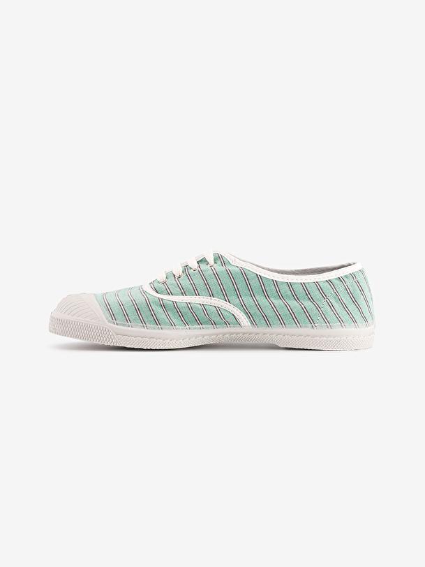 Bensimon TENNIS LACETS FEMME RAYURES Menthe BENSIMON
