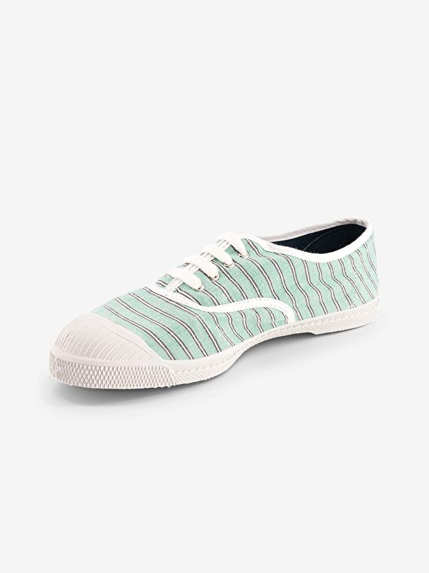 Bensimon TENNIS LACETS FEMME RAYURES Menthe BENSIMON