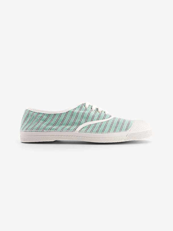 bensimon TENNIS LACETS FEMME RAYURES Menthe BENSIMON