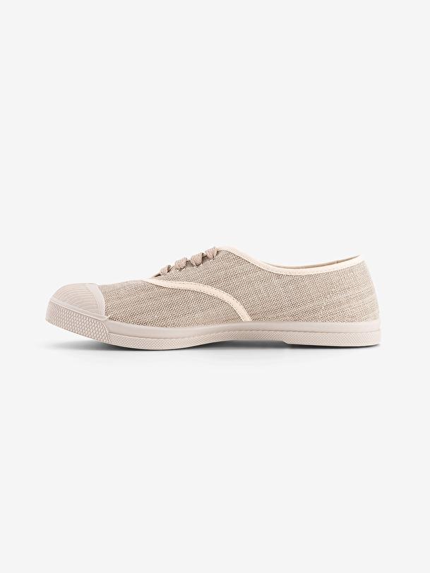 Bensimon TENNIS LACETS FEMME SHINY LINEN Sable BENSIMON