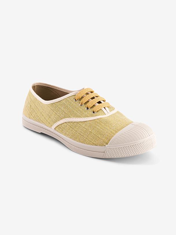 Bensimon TENNIS LACETS FEMME SHINY LINEN Safran BENSIMON