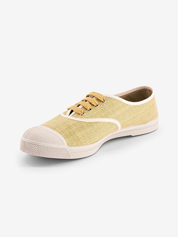 Bensimon TENNIS LACETS FEMME SHINY LINEN Safran BENSIMON