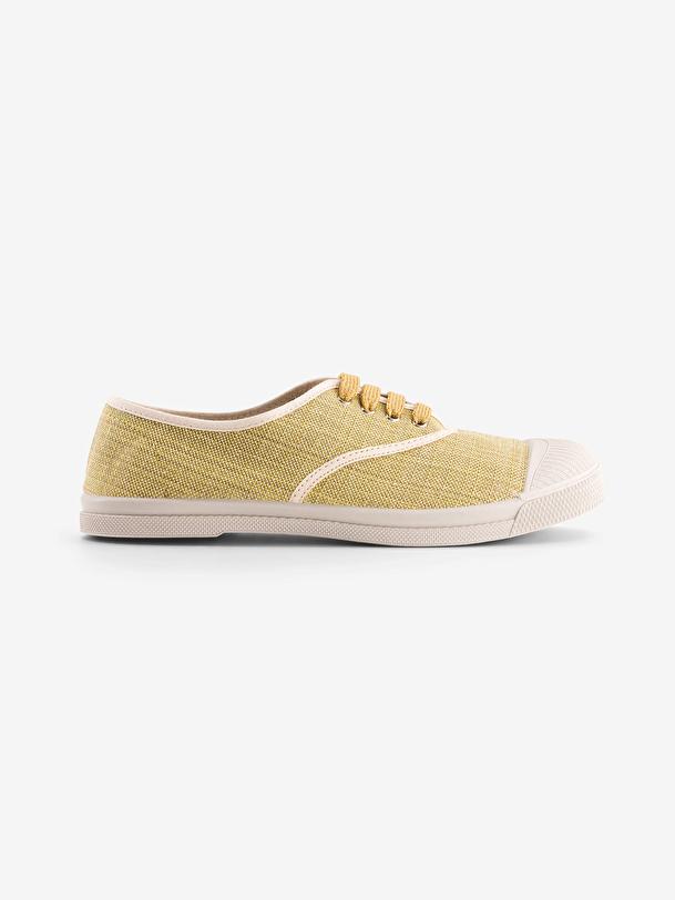 bensimon TENNIS LACETS FEMME SHINY LINEN Safran BENSIMON