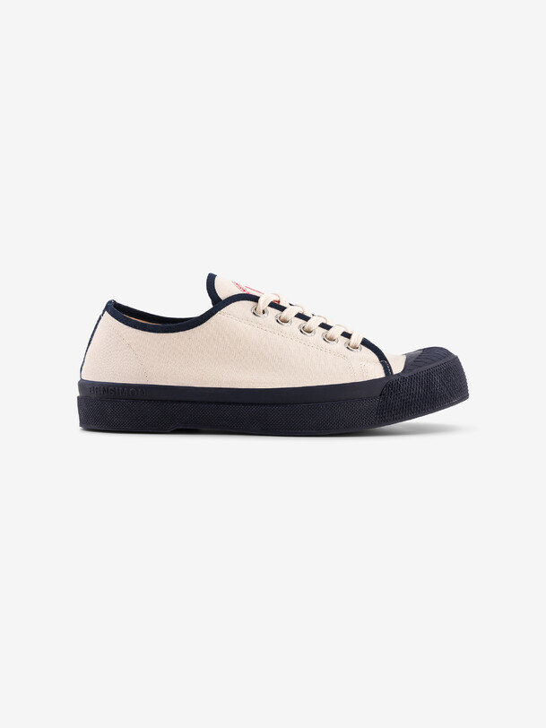 Bensimon TENNIS ROMY B79 FEMME AUTHENTIQUE Tennis à Lacet Basses En Coton Organique Femme Marine BENSIMON