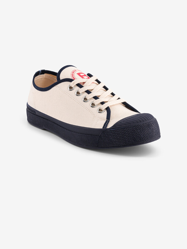 Bensimon TENNIS ROMY B79 FEMME AUTHENTIQUE Tennis à Lacet Basses En Coton Organique Femme Marine BENSIMON