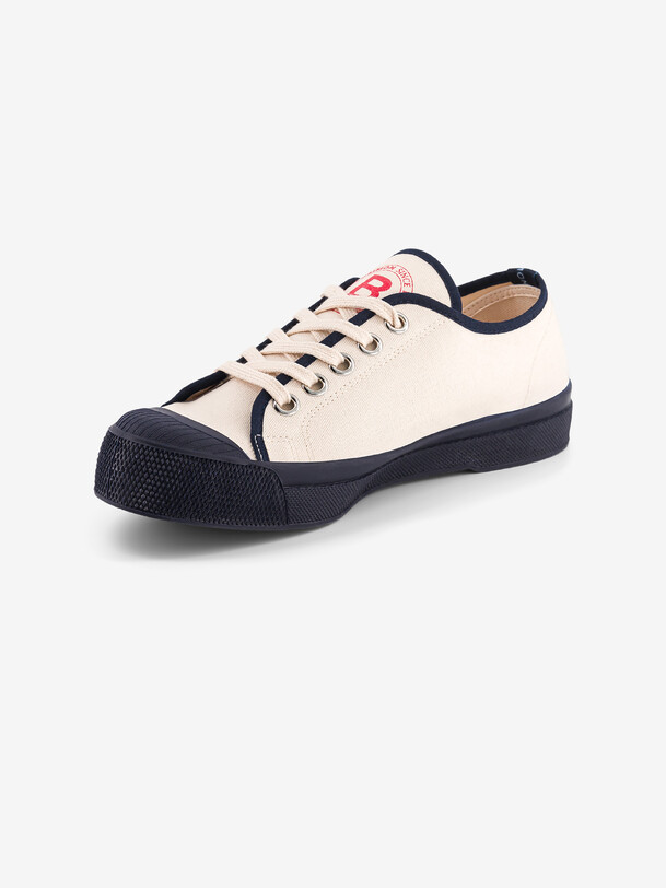 Bensimon TENNIS ROMY B79 FEMME AUTHENTIQUE Tennis à Lacet Basses En Coton Organique Femme Marine BENSIMON