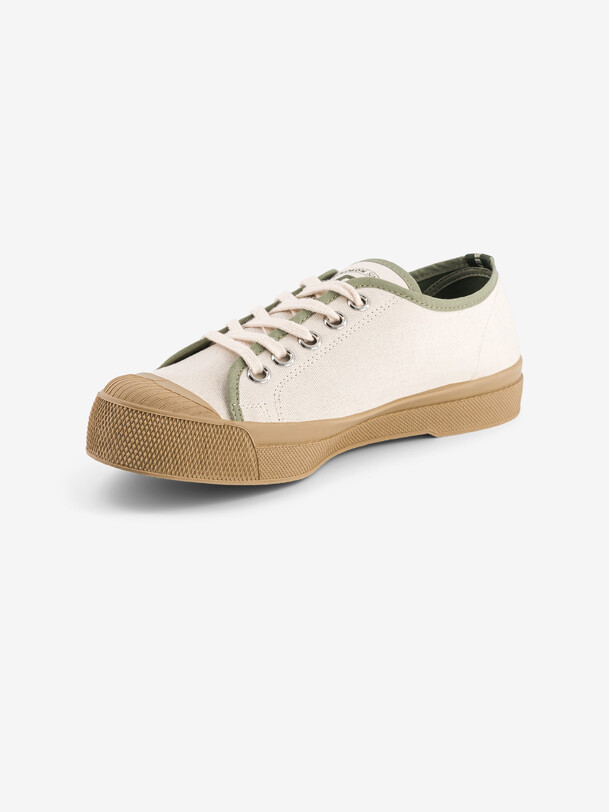 Bensimon TENNIS ROMY B79 FEMME AUTHENTIQUE Tennis à Lacet Basses En Coton Organique Femme Sauge BENSIMON